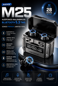 AUDÍFONOS INALÁMBRICOS M25 BLUETOOTH 5.3 TWS CON PANTALLA LED Y REDUCCIÓN DE RUIDO